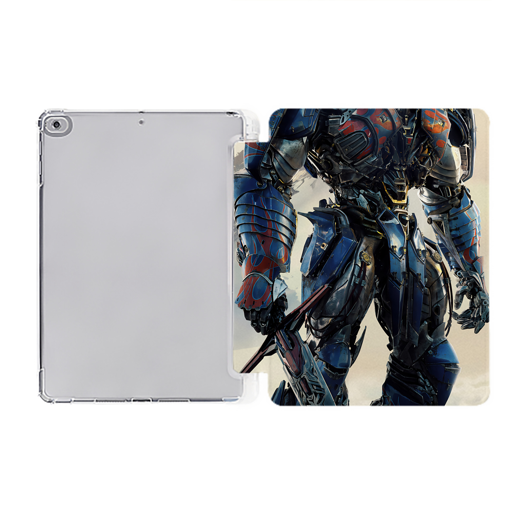 （画像用） Transformers トランスフォーマー IPad ケース ペン収納付き 三つ折りスタンド PUレザー×シリコン 対応機種9.5/10.5/10.9インチ
